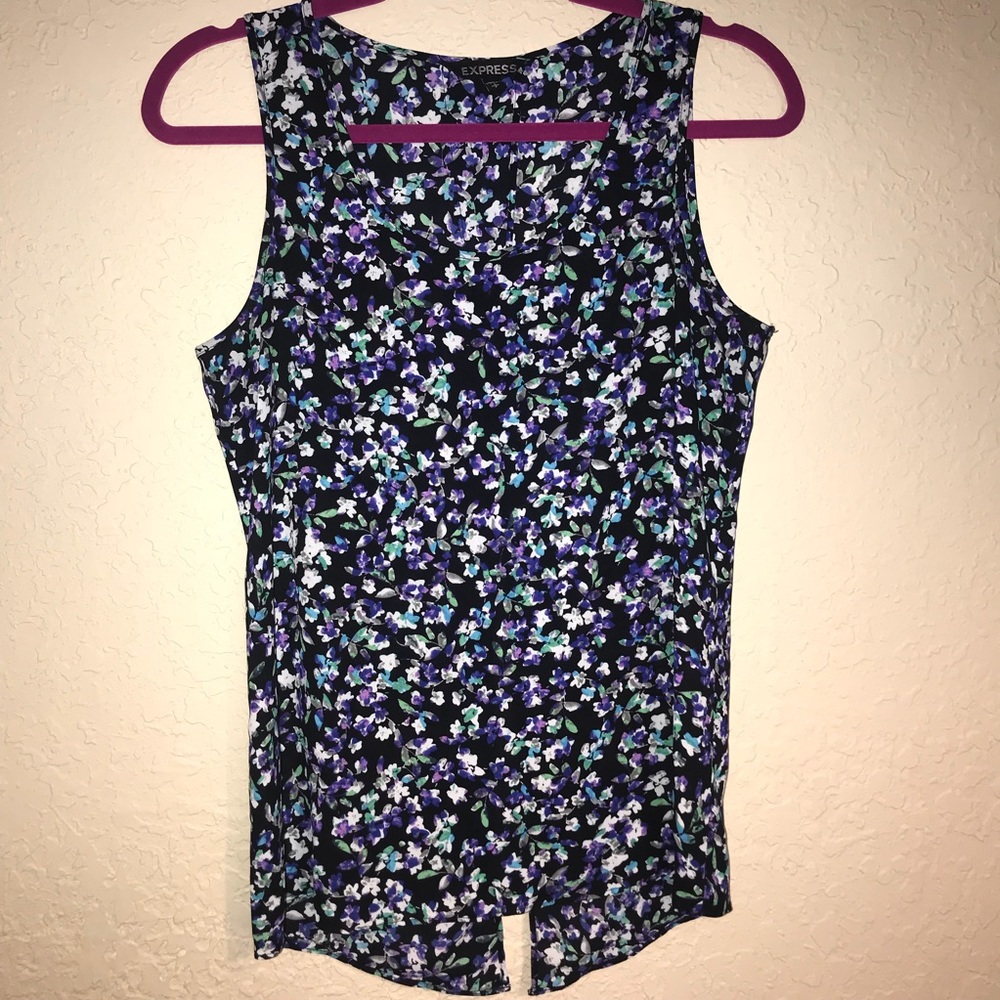 Express floral slit back blouse